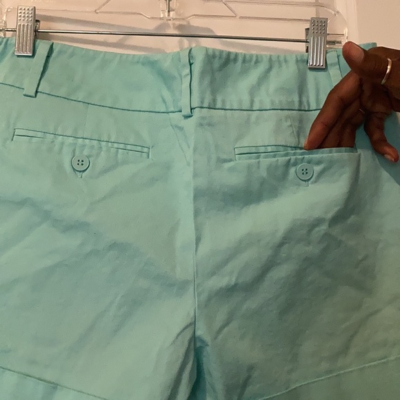 EUC shorts teal blue & green & white stripe - Picture 10 of 12